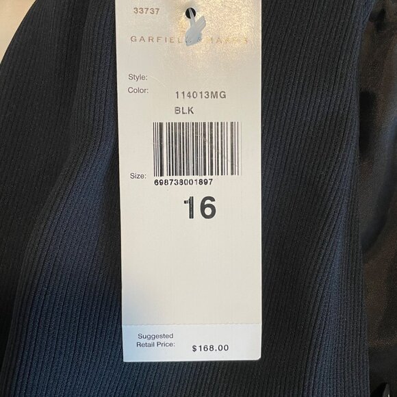 Garfield & Marks Womens Black Front Slit Ribbed Skirt Size 16 Made In USA - Picture 5 of 11